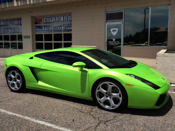 Lamborghini tinted by Autoplex Window Tinting, the best tint shop in Denver, Colorado.